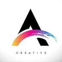 a-brush-stroke-artistic-letter-logo-design-with-creative-modern-look-and-vibrant-colors-vector